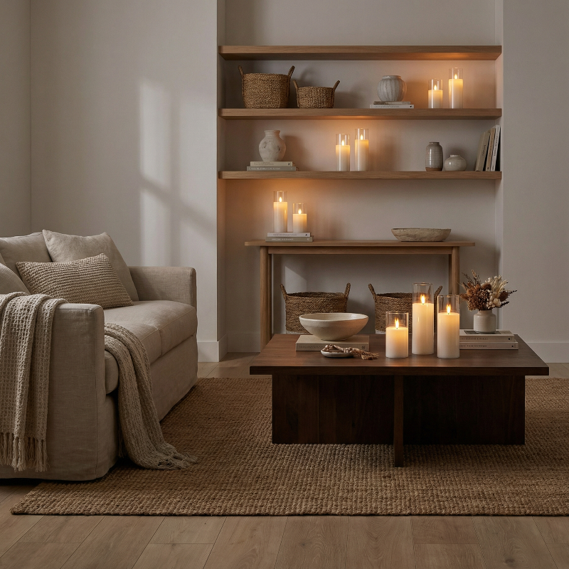 LumaGlow - Cylindrical Flameless Flickering Candles