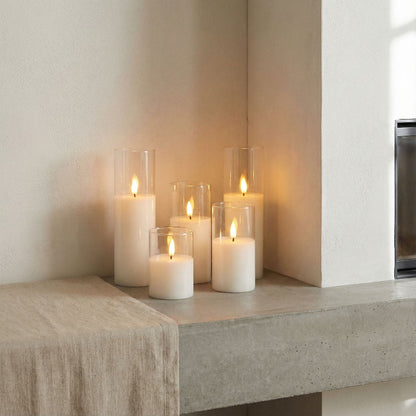 LumaGlow - Cylindrical Flameless Flickering Candles