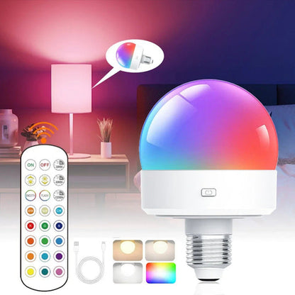 LumiGlow - Rechargeable RGB LED Light Bulb