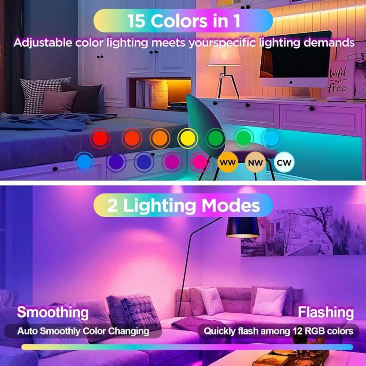 LumiGlow - Rechargeable RGB LED Light Bulb