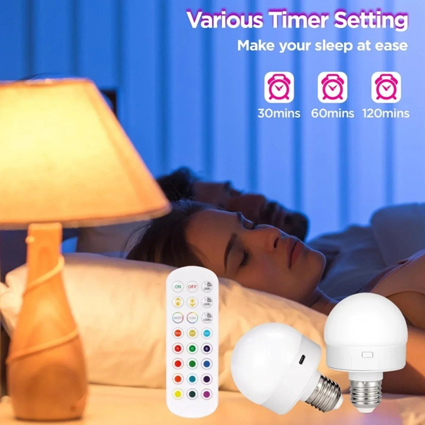 LumiGlow - Rechargeable RGB LED Light Bulb