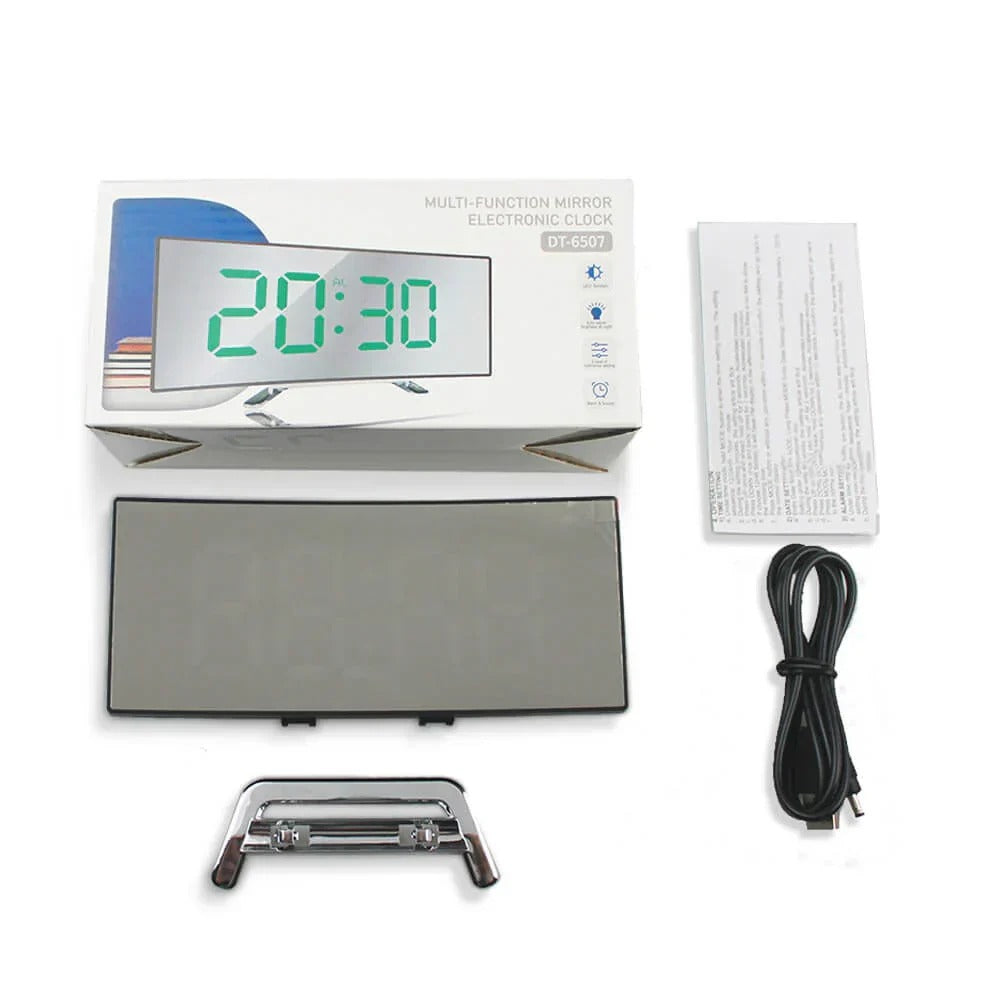 LuminaDesk - Modern Curved Digital Table Clock