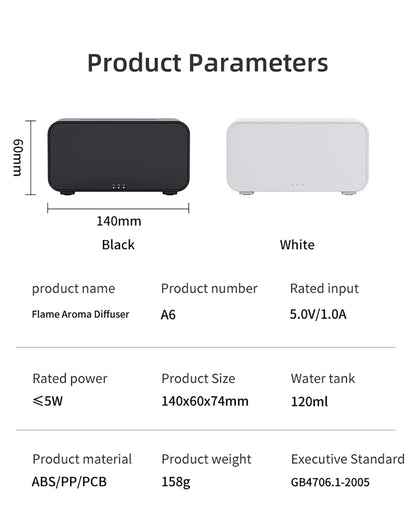 LuminaMist - Compact Flame Effect Aroma Diffuser