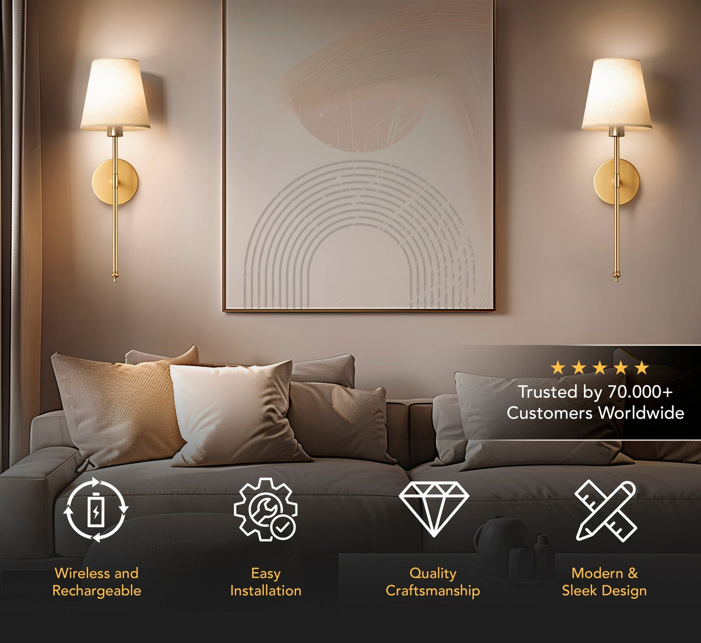 LuminaX - Wireless LED Wall Lamp