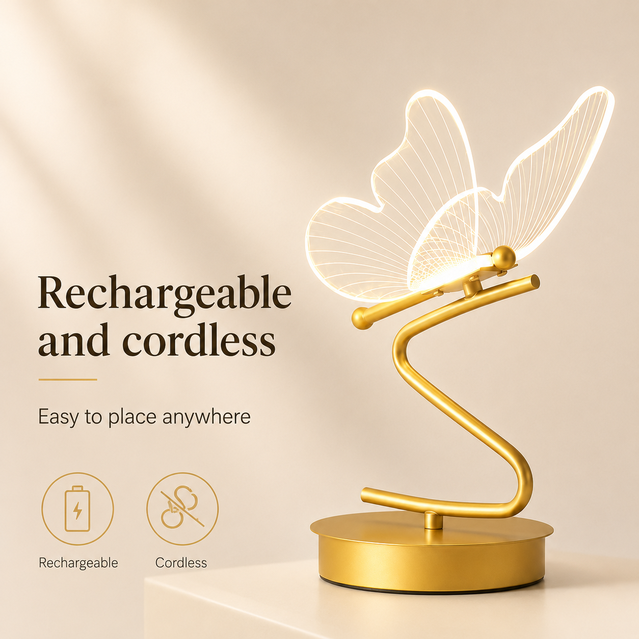 Luminafly - Cordless Butterfly Table Lamp