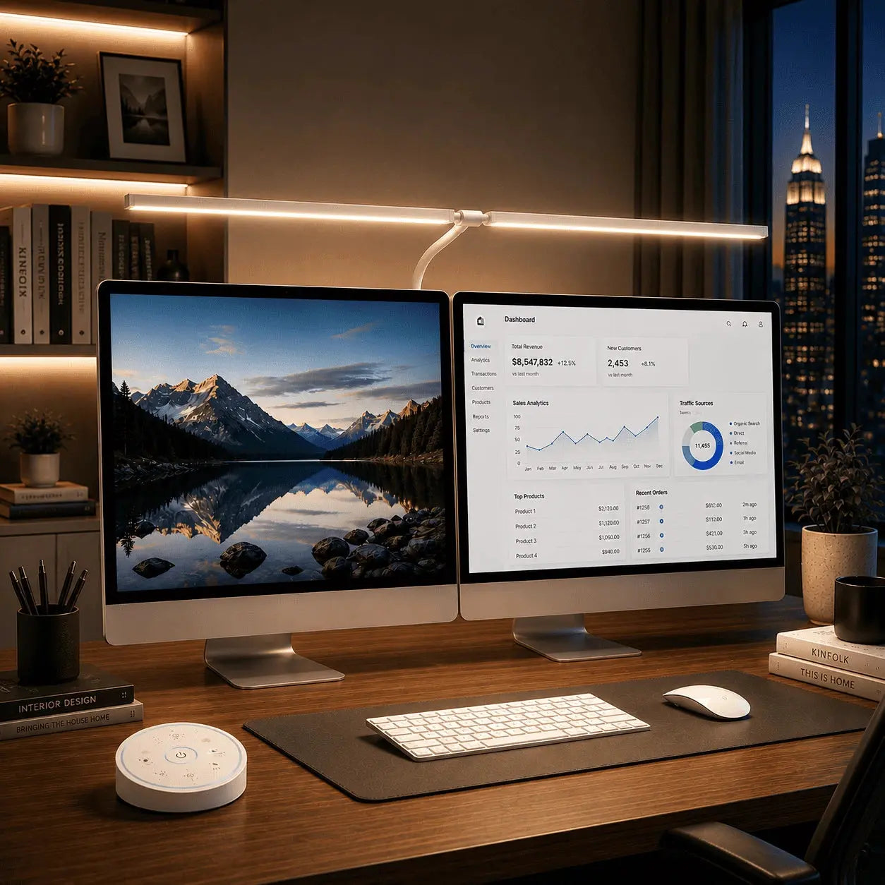 Lumivox - Modern LED Dual Head Desk Lamp