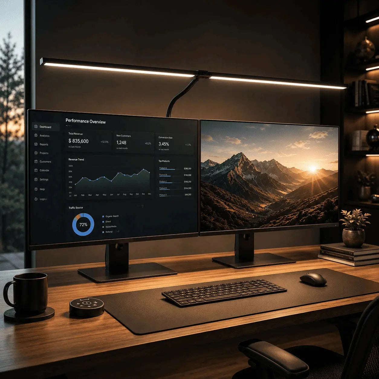 Lumivox - Modern LED Dual Head Desk Lamp