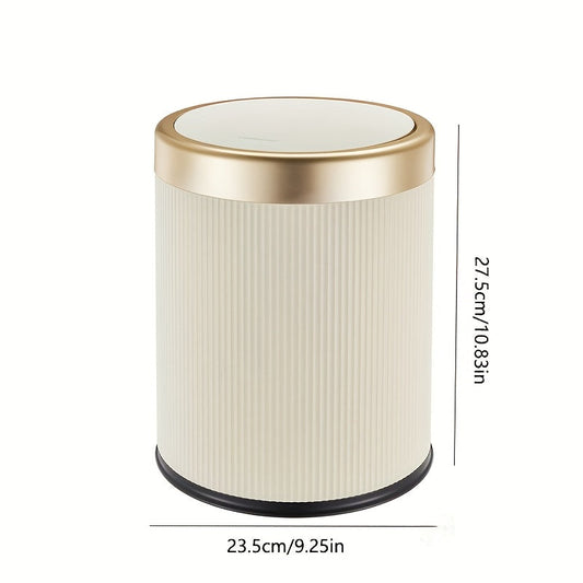 Luxe Oval Trash Can in sleek design with press-top lid and odour-sealing feature, perfect for modern interiors and effective waste management. 0