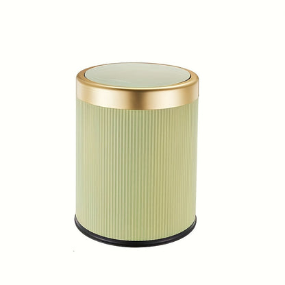 Luxe Oval Trash Can in sleek design with press-top lid and odour-sealing feature, perfect for modern interiors and effective waste management. 6
