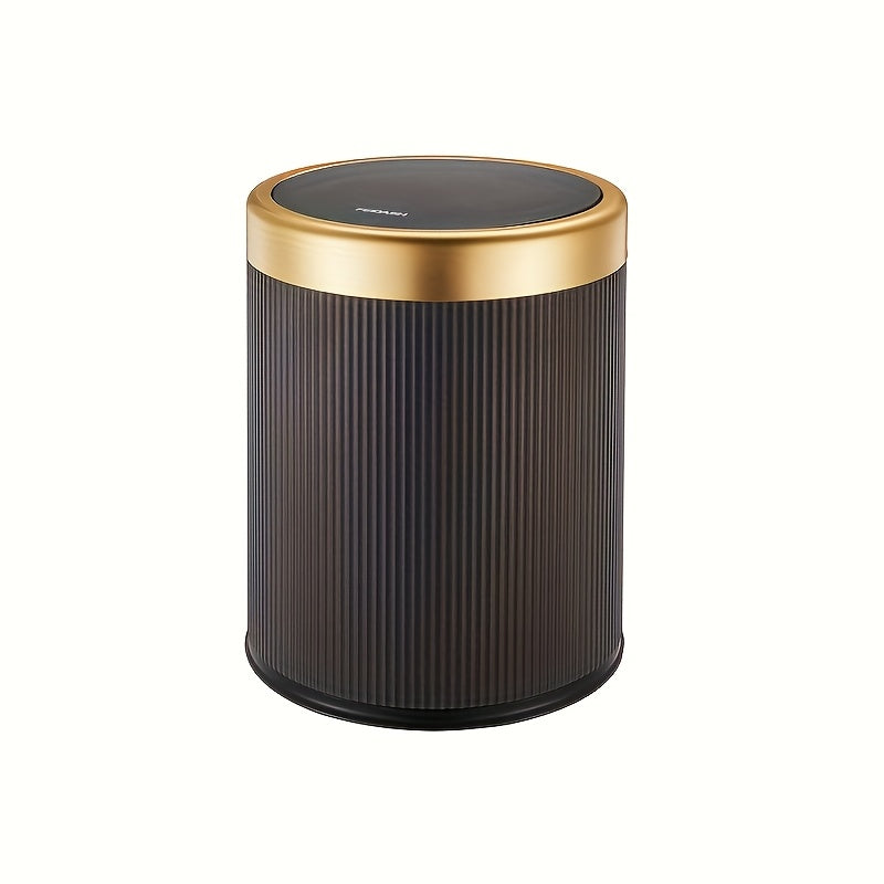 Luxe Oval Trash Can in sleek design with press-top lid and odour-sealing feature, perfect for modern interiors and effective waste management. 7
