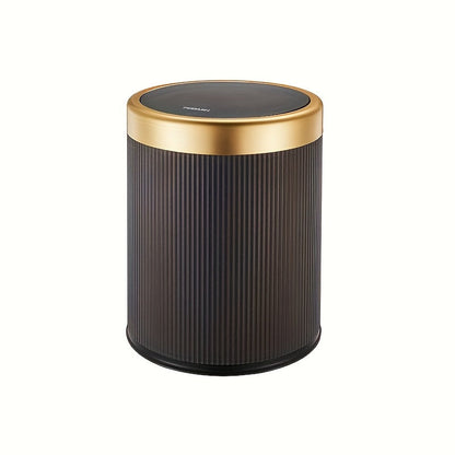 Luxe Oval Trash Can in sleek design with press-top lid and odour-sealing feature, perfect for modern interiors and effective waste management. 7