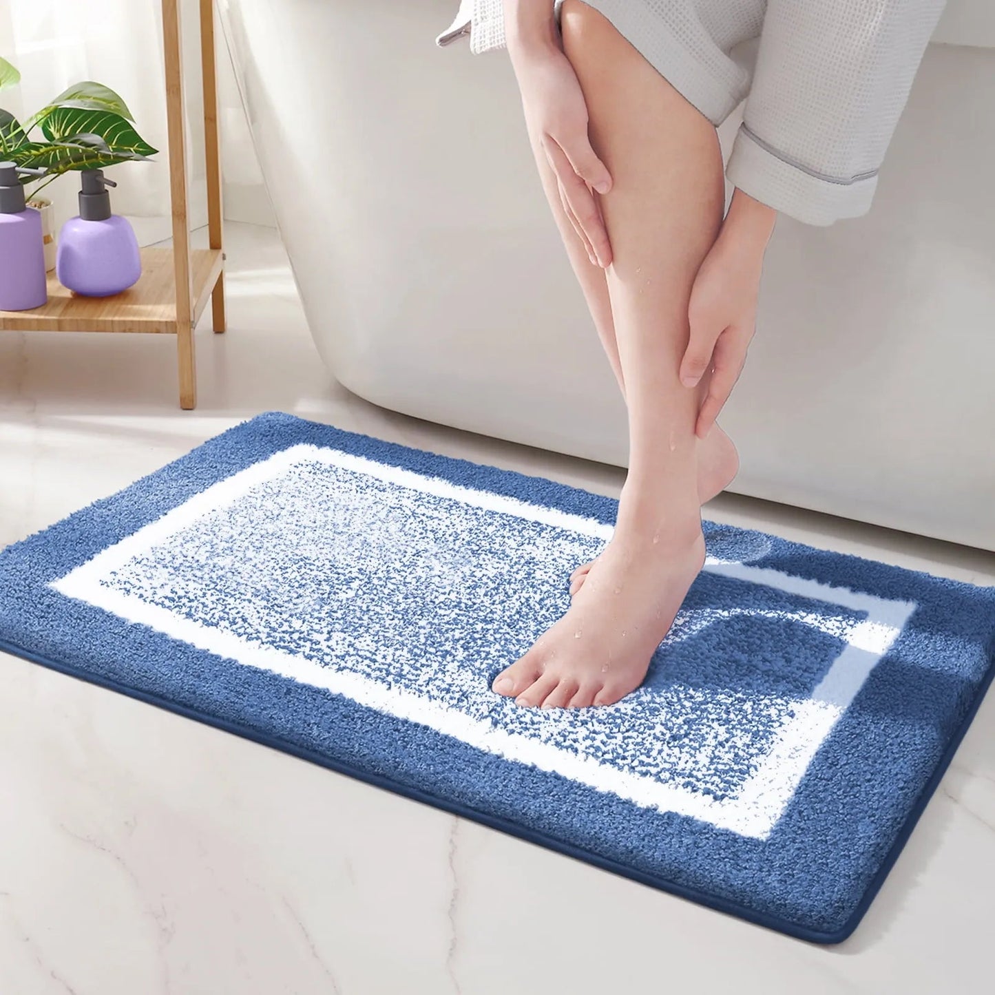 Mira Bath Mat | Soft Microfiber, Non-Slip Design, Machine Washable 0