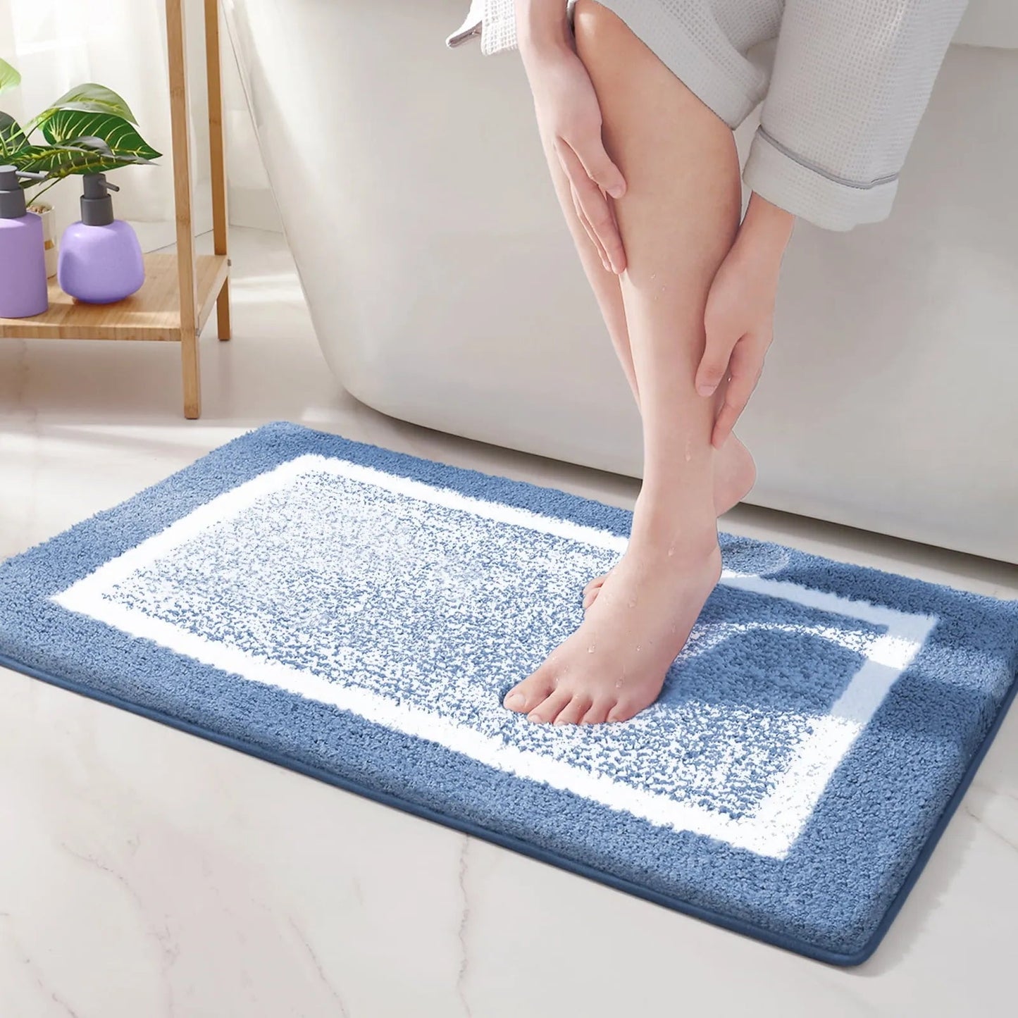 Mira Bath Mat | Soft Microfiber, Non-Slip Design, Machine Washable 3