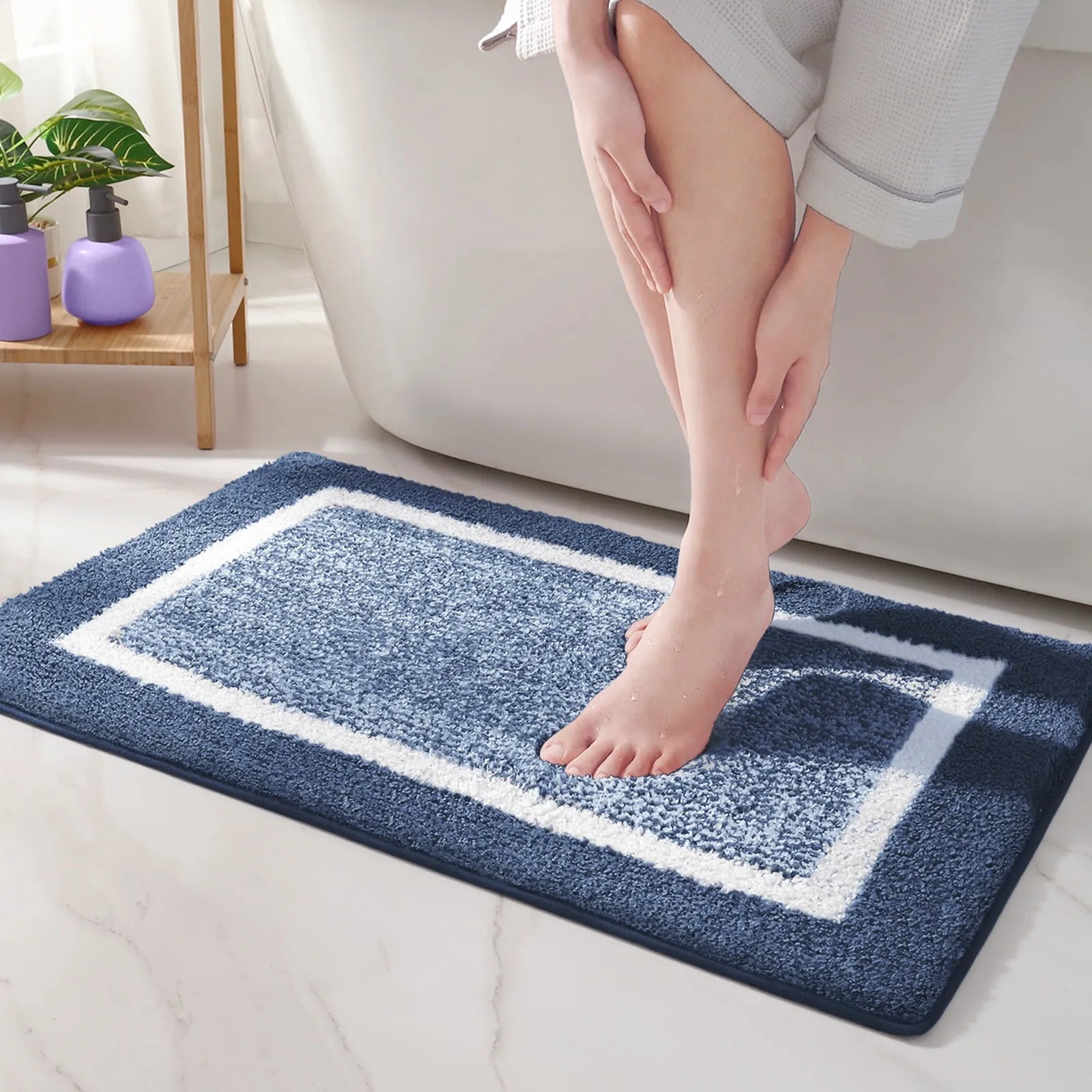 Mira Bath Mat | Soft Microfiber, Non-Slip Design, Machine Washable 8