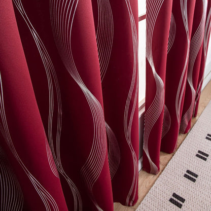 Mira Blackout Curtain | Soft Microfibre, Elegant Wave Pattern 1