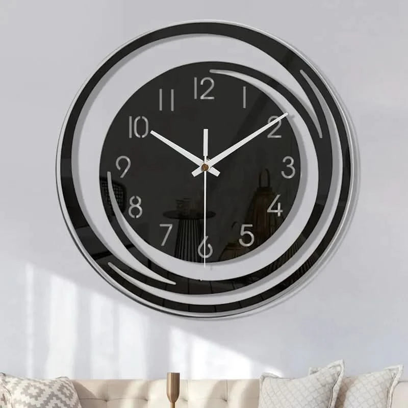 Mira Modern Wall Clock | Black Acrylic, Silent Mechanism 0