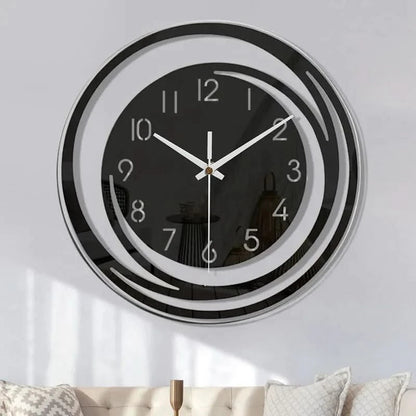 Mira Modern Wall Clock | Black Acrylic, Silent Mechanism 0