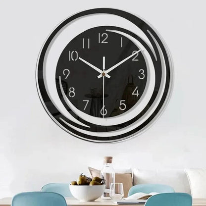 Mira Modern Wall Clock | Black Acrylic, Silent Mechanism 2
