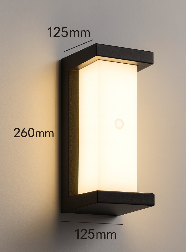 Mova Outdoor Wall Light featuring a motion sensor and energy-efficient LED technology, perfect for enhancing home security and energy savings. 6