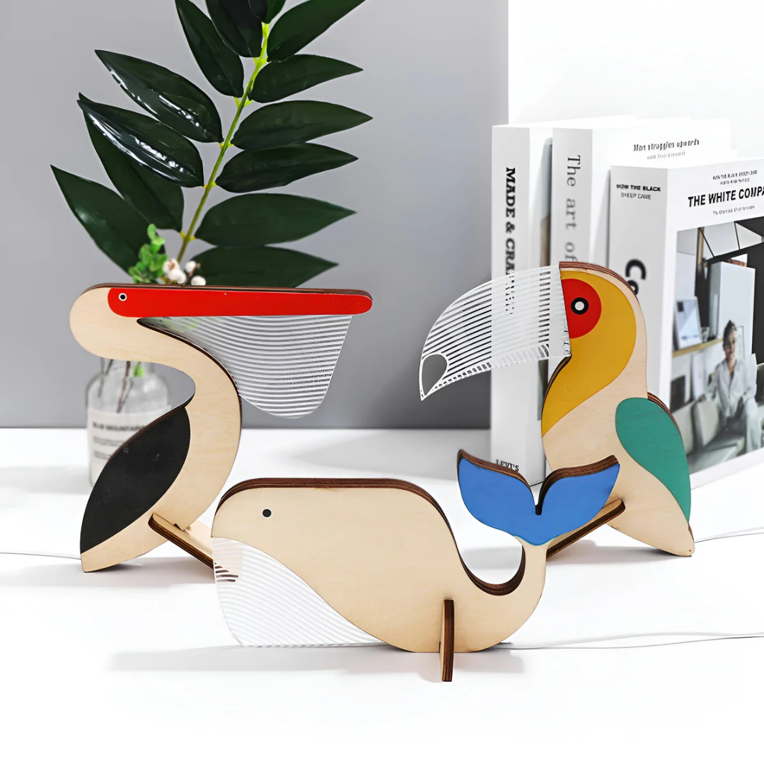 Nora Animal Lamp featuring a charming animal design, made from eco-friendly wood, perfect as a LED bedside table light for a cozy and whimsical bedroom ambiance 1