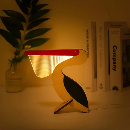 Nora Animal Lamp featuring a charming animal design, made from eco-friendly wood, perfect as a LED bedside table light for a cozy and whimsical bedroom ambiance 3