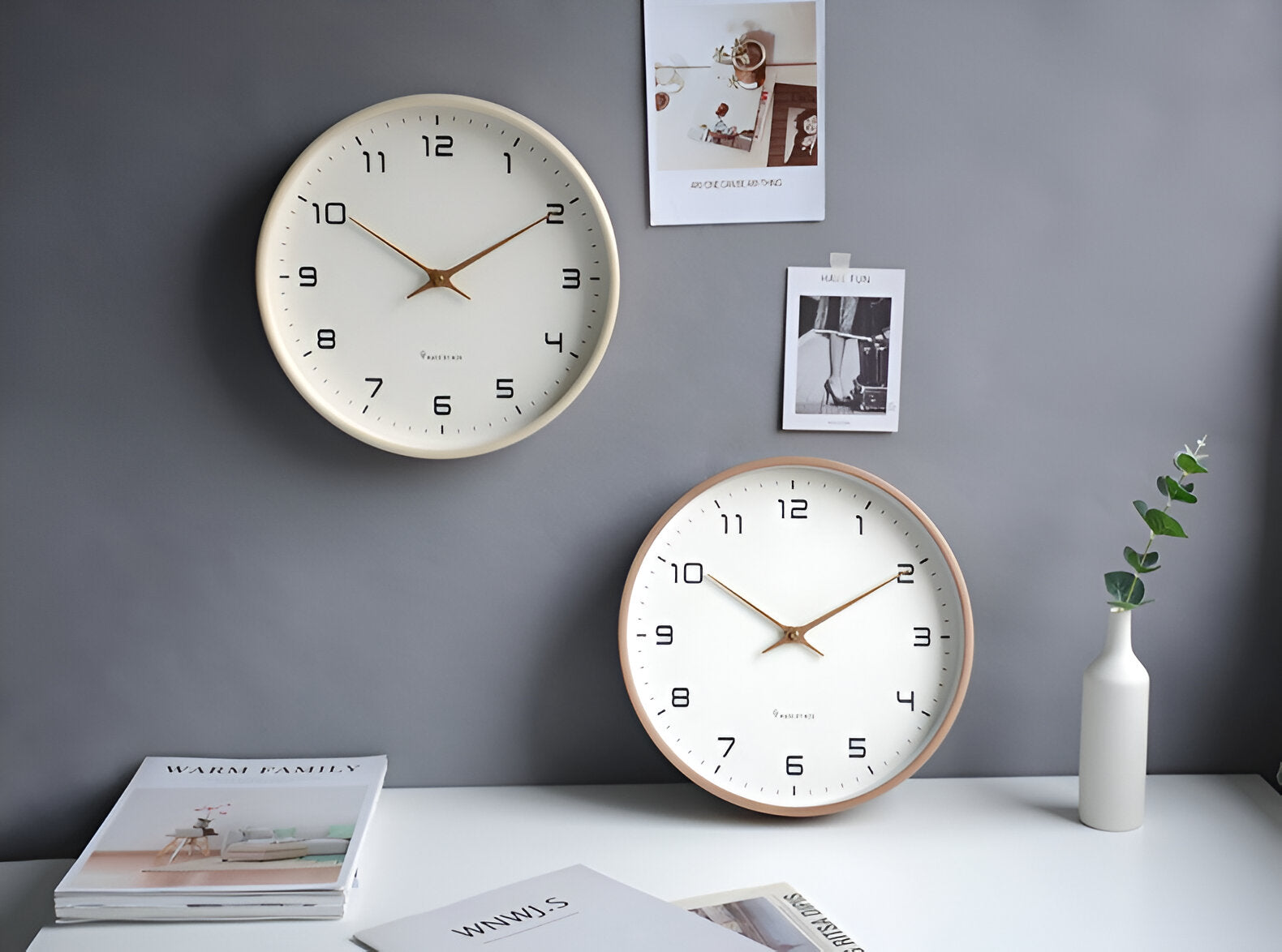 Nora Modern Wall Clock | Minimalist Wood Frame, Silent Quartz 5