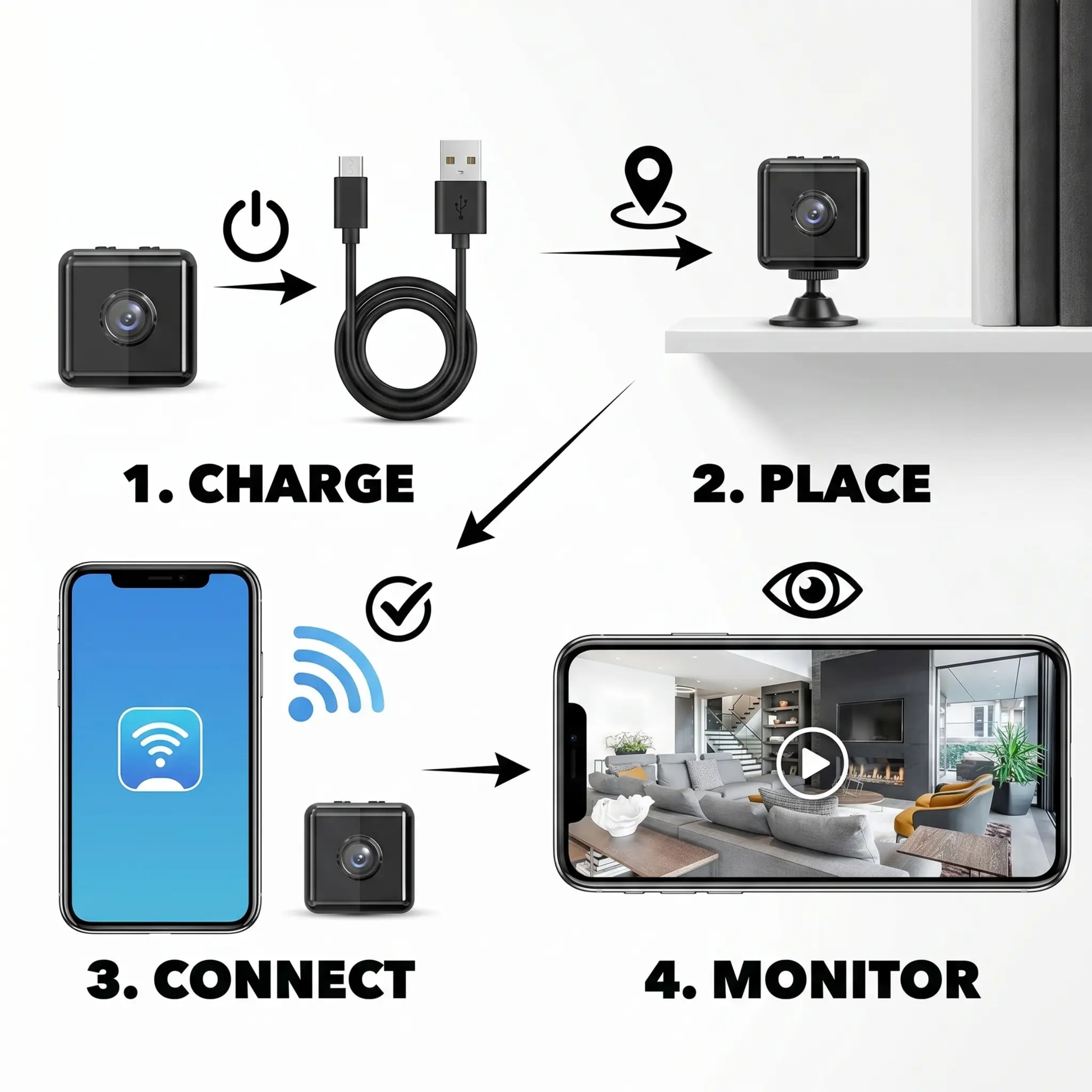 OptiCube - 1080p Wireless Home Security Camera
