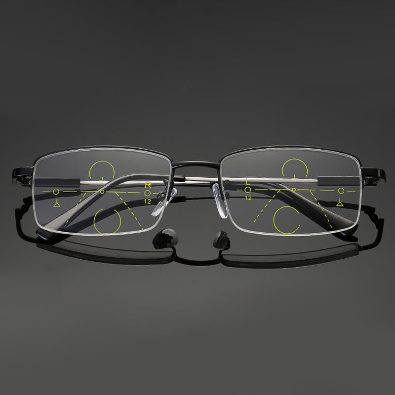 OptiShift - Semi-Rimless Rectangular Reading Glasses