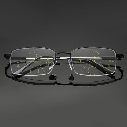 OptiShift - Semi-Rimless Rectangular Reading Glasses