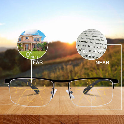 OptiShift - Semi-Rimless Rectangular Reading Glasses