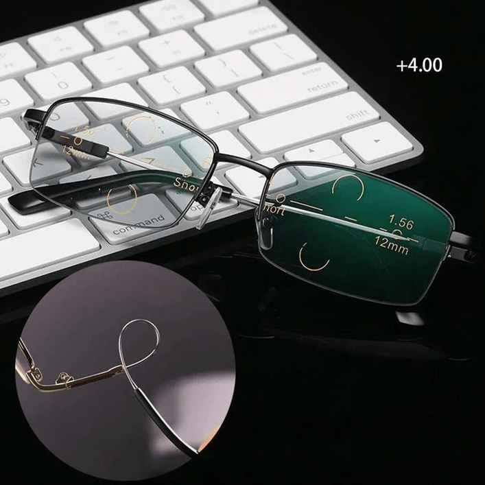 OptiShift - Semi-Rimless Rectangular Reading Glasses