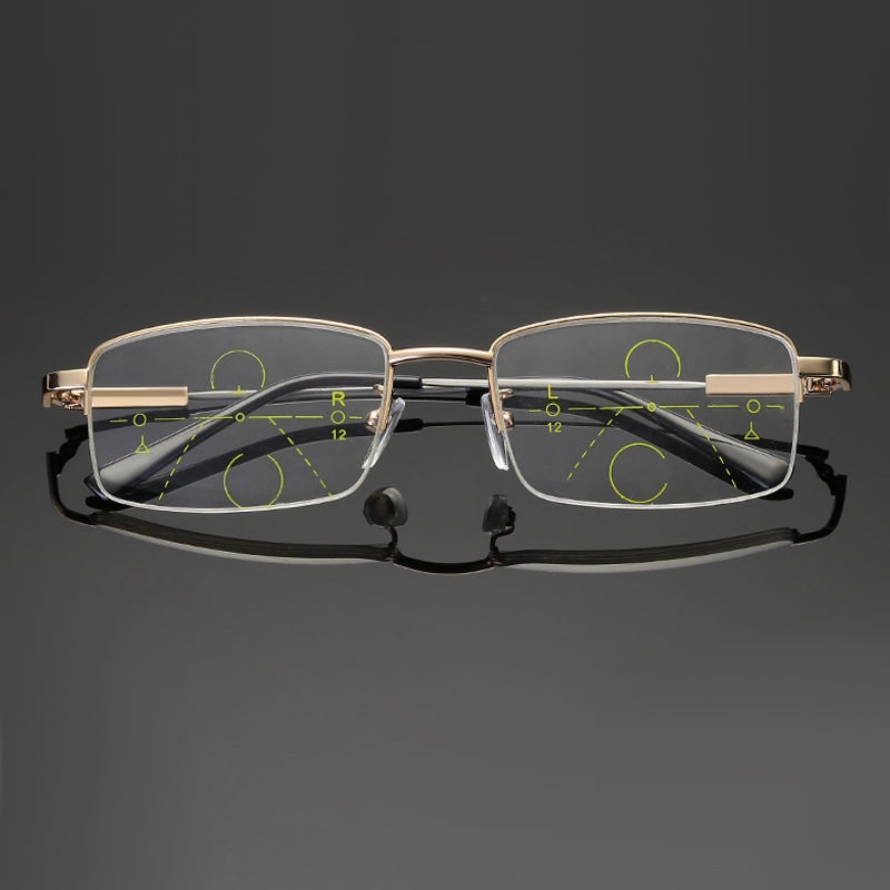 OptiShift - Semi-Rimless Rectangular Reading Glasses