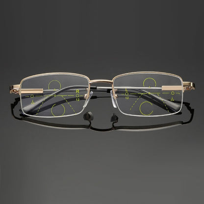 OptiShift - Semi-Rimless Rectangular Reading Glasses