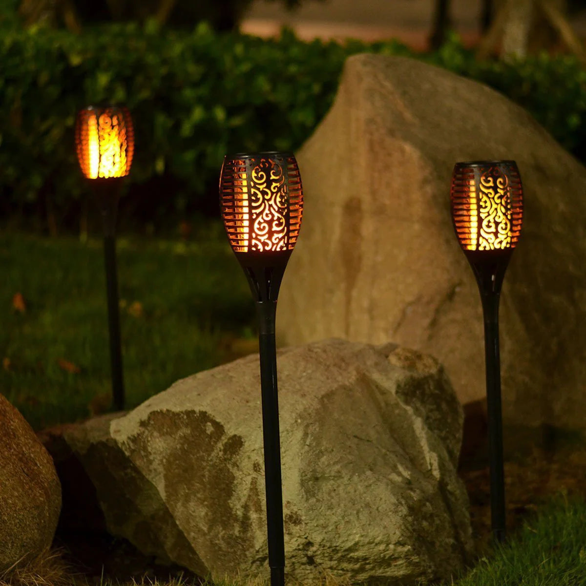 Orion Solar Torch Lights | Flickering Flame Effect, Weather Resistant, Solar-Powered 7