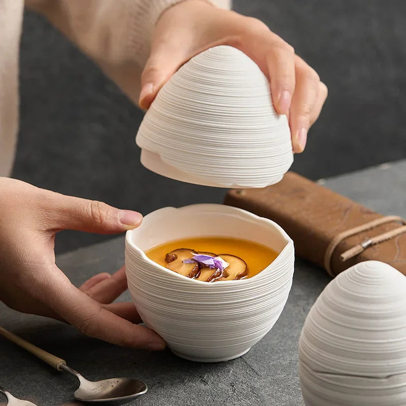 Ovolis - Textured Lidded Serving Bowl