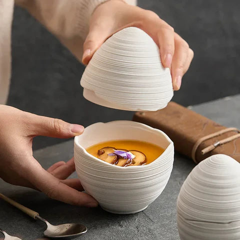 Ovolis - Textured Lidded Serving Bowl