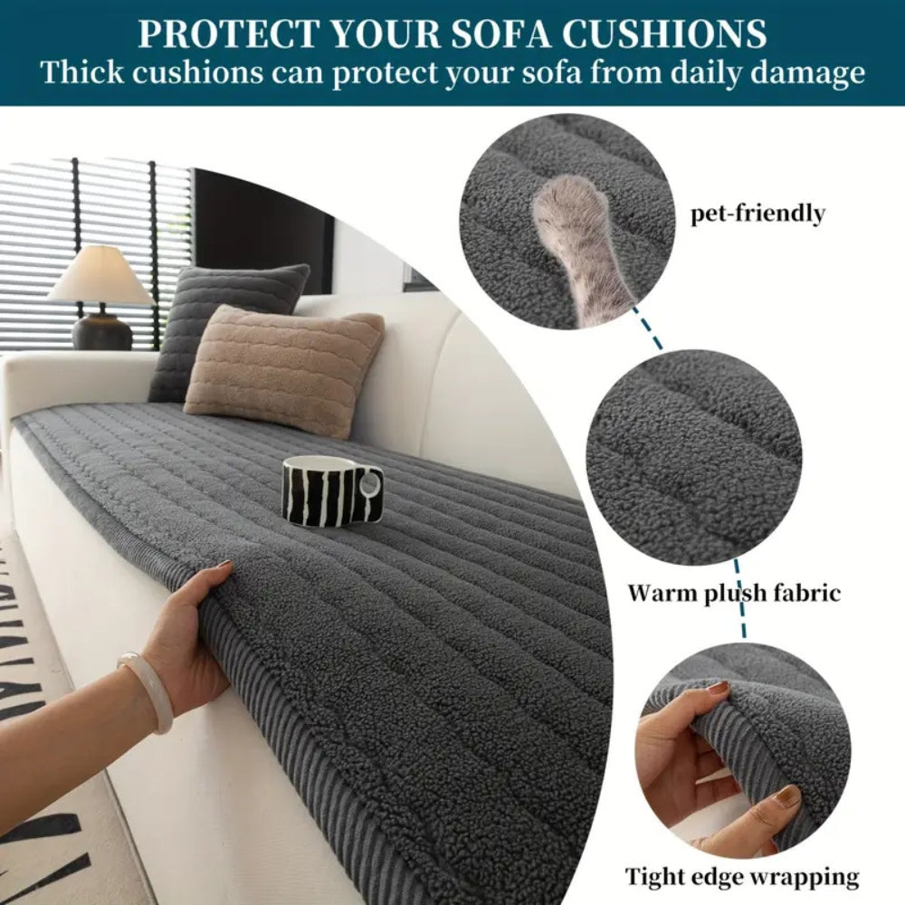 PlushGuard - Plush Textured Sofa Cover