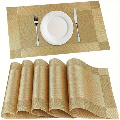 Pura Dining Mat in stylish design, made from heat-resistant PVC, featuring a non-slip surface ideal for protecting dining tables and enhancing table settings. 0