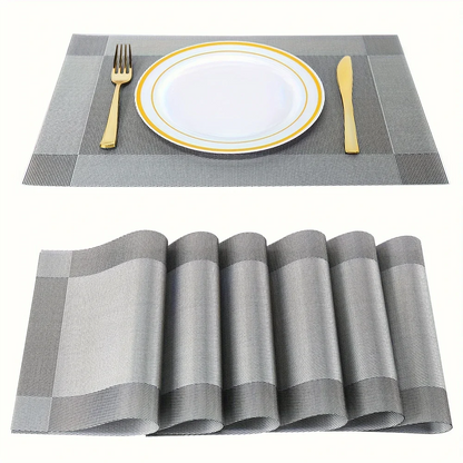Pura Dining Mat in stylish design, made from heat-resistant PVC, featuring a non-slip surface ideal for protecting dining tables and enhancing table settings. 6