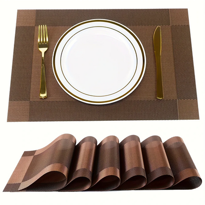 Pura Dining Mat in stylish design, made from heat-resistant PVC, featuring a non-slip surface ideal for protecting dining tables and enhancing table settings. 7