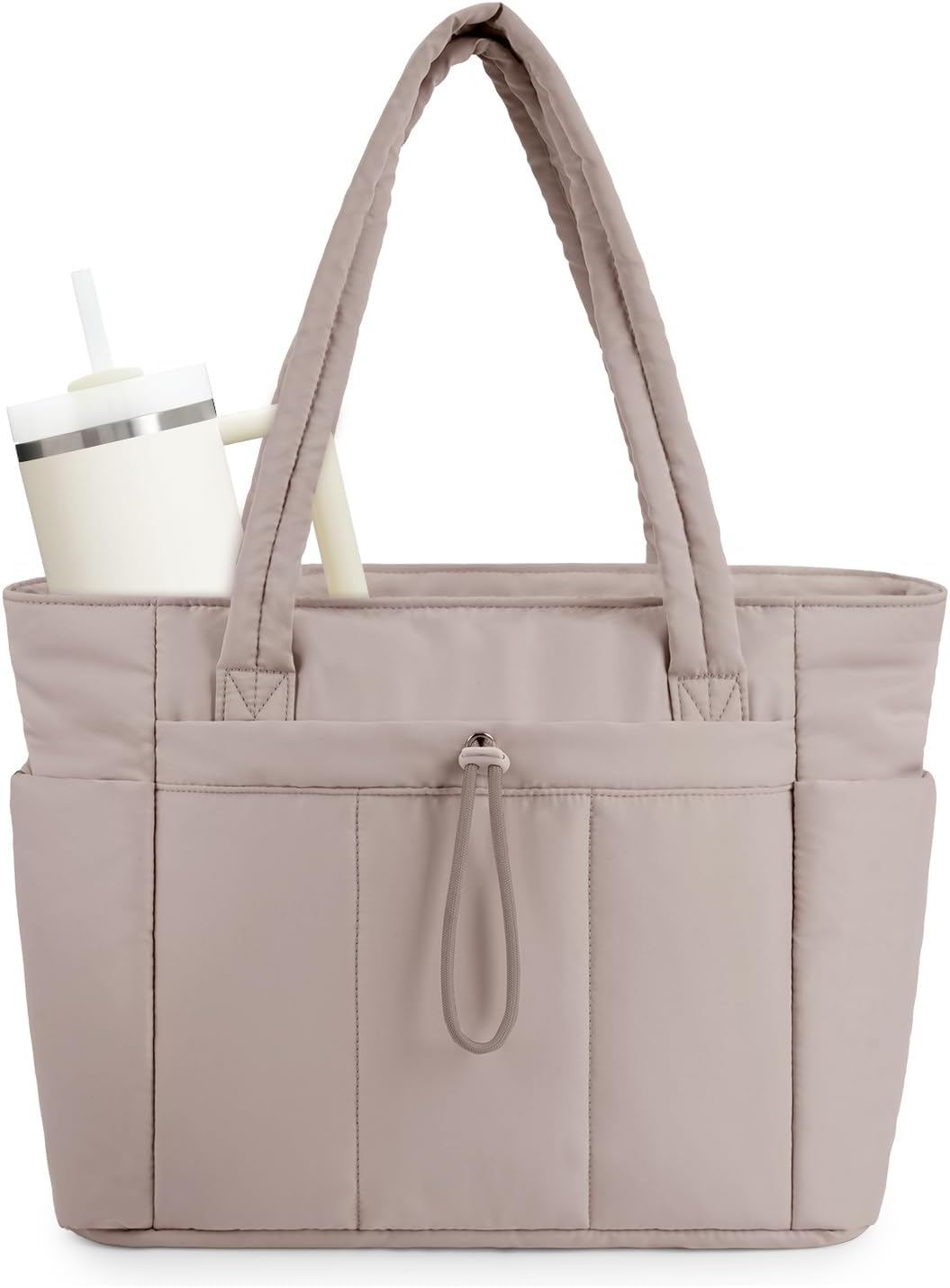 Quilto Puffer Tote Bag | Spacious 20L, Laptop Sleeve, Water-Resistant Nylon 0