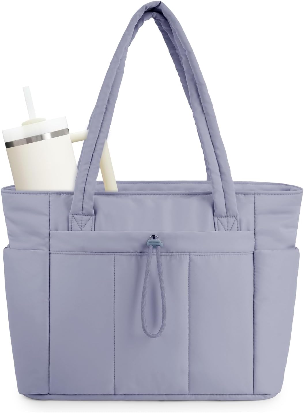 Quilto Puffer Tote Bag | Spacious 20L, Laptop Sleeve, Water-Resistant Nylon 12