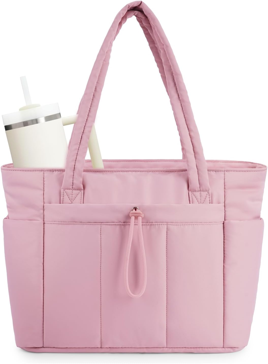 Quilto Puffer Tote Bag | Spacious 20L, Laptop Sleeve, Water-Resistant Nylon 9