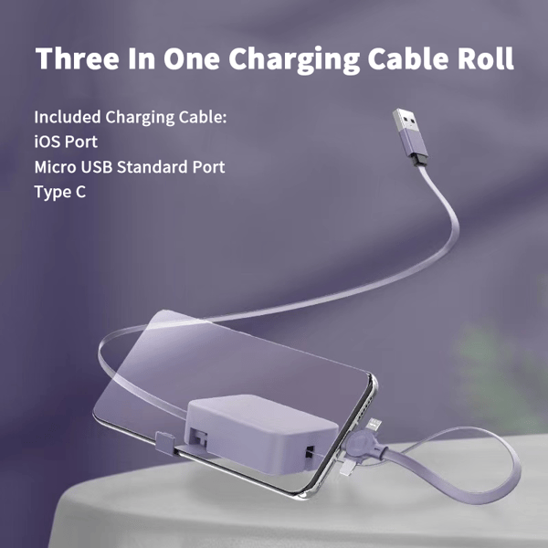 Retraxio - Retractable 3-In-1 Multi Charging Cable