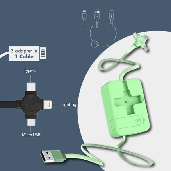 Retraxio - Retractable 3-In-1 Multi Charging Cable