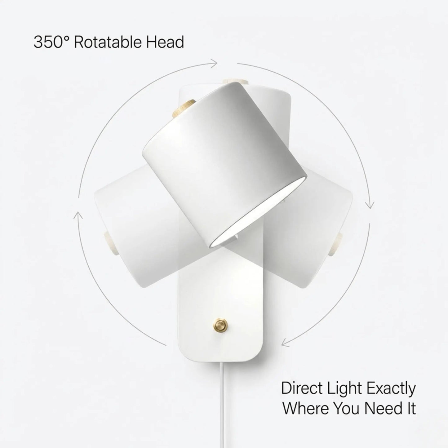 Rota Wall Light | 350° Rotatable Shade, Plug-In Sconce Design 4
