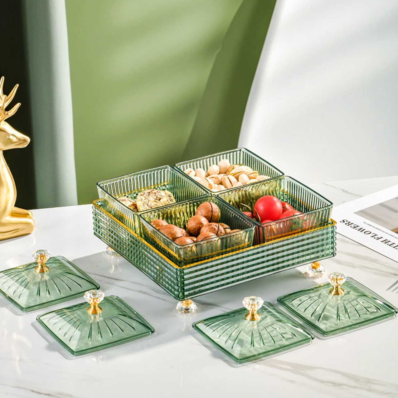Servina - Segmented Decorative Snack Tray