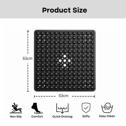 SleekSquare Shower Mat | Non-Slip, Quick-Drain PVC Design 4