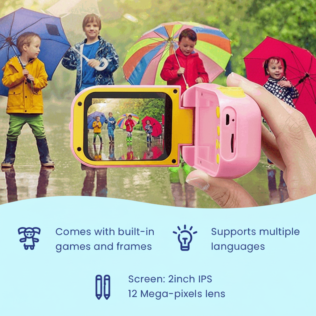 SnapKids - Children's Digital Camera With Flip-Out Screen