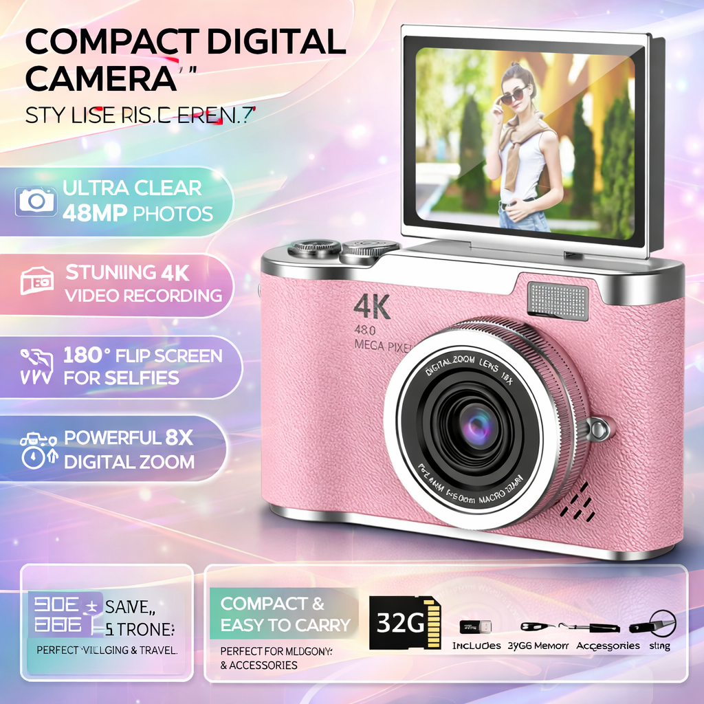 SnapTura - 4K Point And Shoot Digital Camera